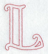 Majestic Letter L (Redwork) - 5 Inch