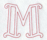Majestic Letter M (Redwork) - 5 Inch