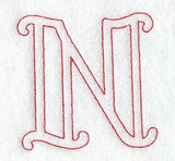 Majestic Letter N (Redwork) - 5 Inch