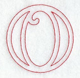 Majestic Letter O (Redwork) - 5 Inch