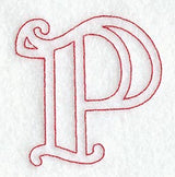 Majestic Letter P (Redwork) - 5 Inch
