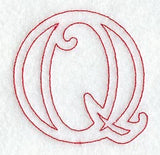Majestic Letter Q (Redwork) - 5 Inch