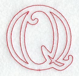Majestic Letter Q (Redwork) - 5 Inch
