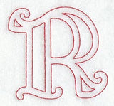 Majestic Letter R (Redwork) - 5 Inch