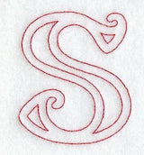 Majestic Letter S (Redwork) - 5 Inch