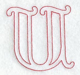 Majestic Letter U (Redwork) - 5 Inch