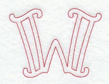 Majestic Letter W (Redwork) - 5 Inch