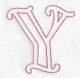 Majestic Letter Y (Redwork) - 5 Inch