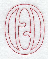 Majestic Number 0 (Redwork) - 5 Inch