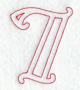Majestic Number 7 (Redwork) - 5 Inch