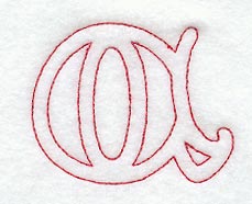 Majestic Letter A (Redwork) - 5 Inch