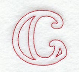 Majestic Letter C (Redwork) - 5 Inch