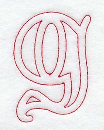 Majestic Letter G (Redwork) - 5 Inch