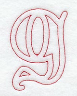 Majestic Letter G (Redwork) - 5 Inch