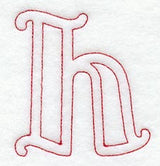 Majestic Letter H (Redwork) - 5 Inch