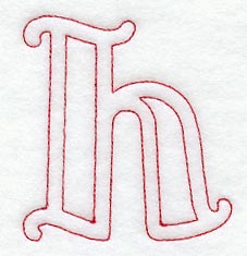 Majestic Letter H (Redwork) - 5 Inch
