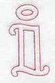 Majestic Letter I (Redwork) - 5 Inch