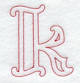 Majestic Letter K (Redwork) - 5 Inch