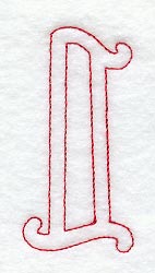 Majestic Letter L (Redwork) - 5 Inch