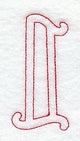 Majestic Letter L (Redwork) - 5 Inch