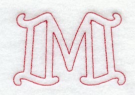Majestic Letter M (Redwork) - 5 Inch