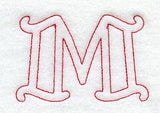 Majestic Letter M (Redwork) - 5 Inch