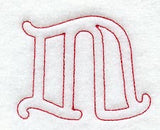 Majestic Letter N (Redwork) - 5 Inch