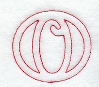 Majestic Letter O (Redwork) - 5 Inch
