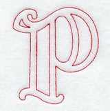 Majestic Letter P (Redwork) - 5 Inch
