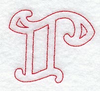 Majestic Letter R (Redwork) - 5 Inch