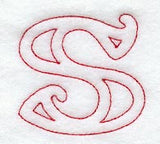 Majestic Letter S (Redwork) - 5 Inch