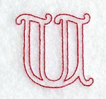 Majestic Letter U (Redwork) - 5 Inch