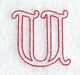 Majestic Letter U (Redwork) - 5 Inch