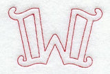 Majestic Letter W (Redwork) - 5 Inch