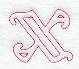 Majestic Letter X (Redwork) - 5 Inch