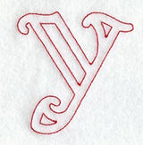 Majestic Letter Y (Redwork) - 5 Inch