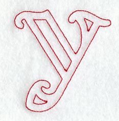 Majestic Letter Y (Redwork) - 5 Inch