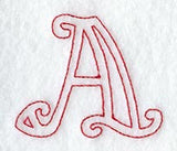Majestic Letter A (Redwork) - 5 Inch