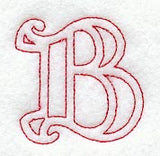 Majestic Letter B (Redwork) - 5 Inch