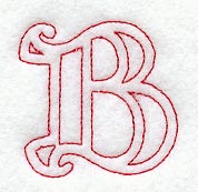 Majestic Letter B (Redwork) - 5 Inch