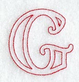 Majestic Letter G (Redwork) - 5 Inch