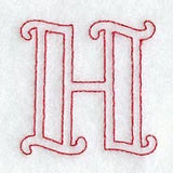 Majestic Letter H (Redwork) - 5 Inch