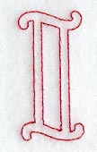 Majestic Letter I (Redwork) - 5 Inch