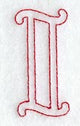 Majestic Letter I (Redwork) - 5 Inch