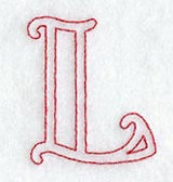 Majestic Letter L (Redwork) - 5 Inch