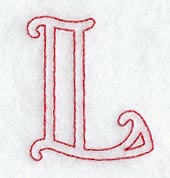 Majestic Letter L (Redwork) - 5 Inch