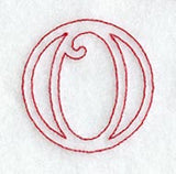 Majestic Letter O (Redwork) - 5 Inch