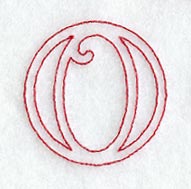Majestic Letter O (Redwork) - 5 Inch