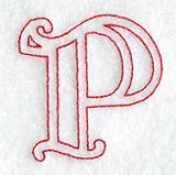 Majestic Letter P (Redwork) - 5 Inch