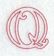 Majestic Letter Q (Redwork) - 5 Inch